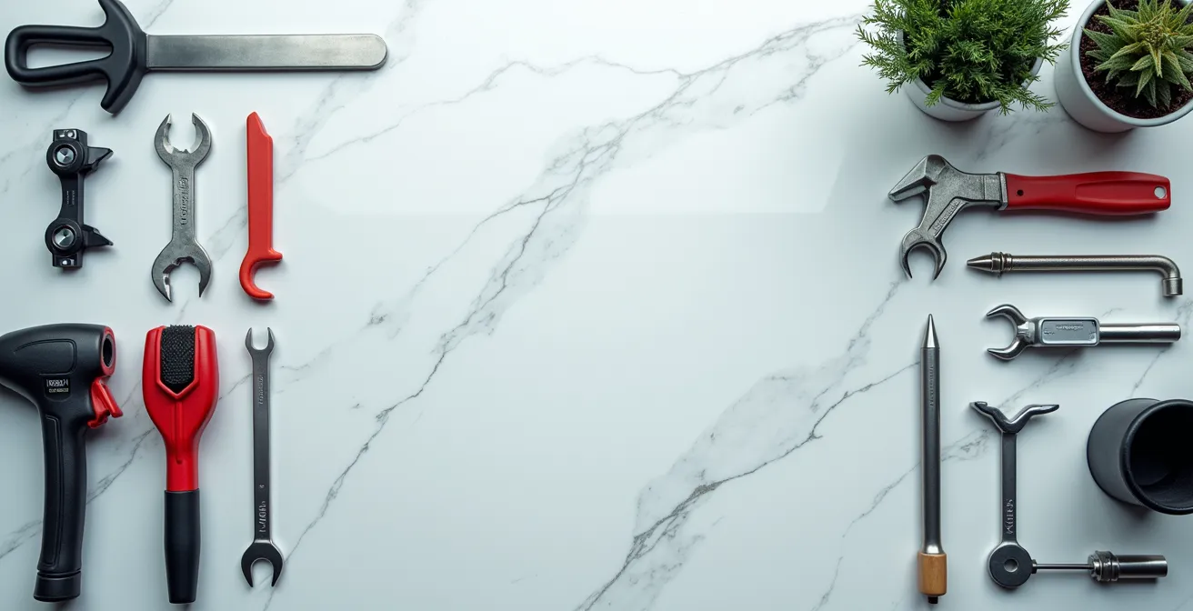 Documents d'entretien automobile soigneusement organisés sur bureau professionnel